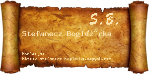 Stefanecz Boglárka névjegykártya