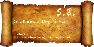 Stefanecz Boglárka névjegykártya